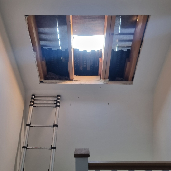 Preparing a roof to fit new skykights in stairwell