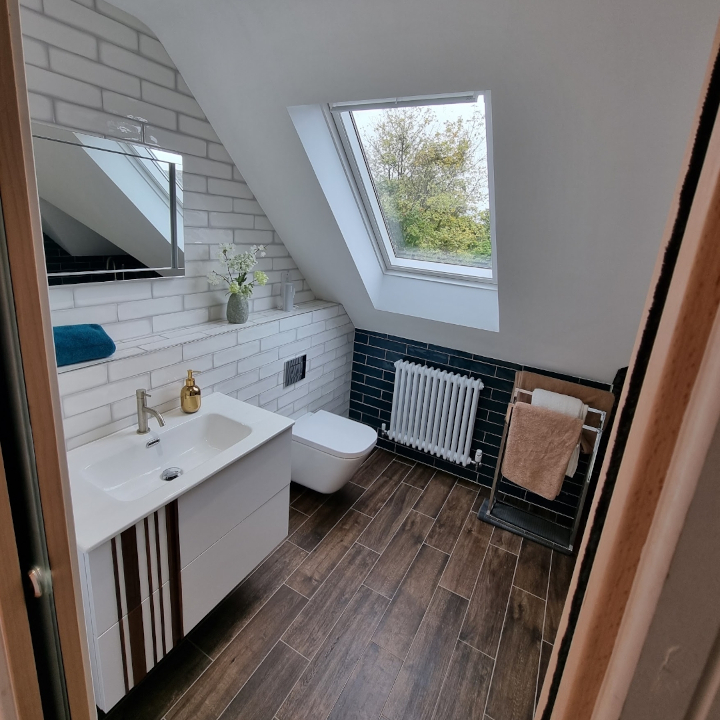 VELUX window in bathroom of loft conversion